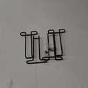 4 Pcs Iron Wine Glass Rack Under Cabinet, Hanging Wine Glass Holder, Black Metal Design for Cabinet Storage, Holds 4-6 Glasses, Ideal for Kitchen, Bar, RV, or Mini Bars