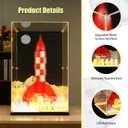 LED Acrylic Display Case Compatible with Lego 21367 Tintin Moon Rocket