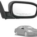Door Mirror Right Passenger Side Replacement For Honda Accord Sedan 2003-2007, Replace HO1321152 Black 3PINS