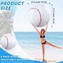 Meooeck 2 Pcs 27 Inch Inflatable Baseball Large Baseball Party Decorations Giant Inflatable Balls for Outdoor Activity Games Sports Event Birthday Party Supplies