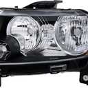 MOSTPLUS Headlight Assembly Compatible for 2011-2013 Jeep Grand Cherokee / 2011-2017 Compass Front Lamp Black Housing Clear Lens Amber Corner (set of 2)