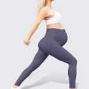 Women's Maternity Leggings Over The Belly - Ultra Stretchy Soft Bump Support Workout Activewear Yoga Pregnancy Pants (2 Pack-black/Leaden Grey)