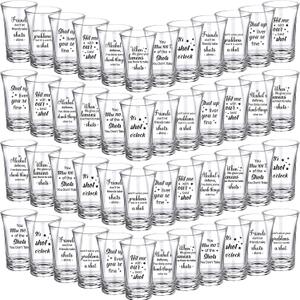 Kigeli 48 Pcs Funny Shot Glasses for Adult Acrylic Party Shot Glasses 1.2 Ounce Mini Cup Party Favors Guests Mini Cup Bulk for Guests Adult Birthday Drinking Gifts Supplies
