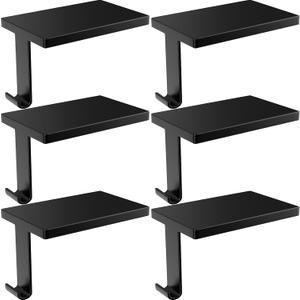 Tcevily 4 Pack Christmas Stocking Holder Stocking Hangers Mantel Hanging Hooks for Fireplace Weighted Stand Holder Bases for Xmas Party Freestanding Home Decoration (Black, 4)