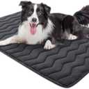 Bubble bear Dog Crate Mat,Soft Dog Crate Mat with Anti-Slip Bottom,Machine Washable,Portable Kennel Pad, Lightweight Travel Flat Pet Beds for Indoor& Outdoor Dogs42"X 28" (Black)