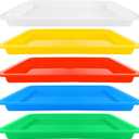 20PCS Plastic Art Trays, Stackable Activity Tray Crafts Organizer Tray Serving Tray Jewelry Tray for DIY Projects, Painting, Beads, Organizing Supply, 5 Colors (13.4 x 9.8 x 1 inch)