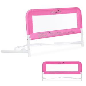 Dream On Me Mesh Security Bed Rail Toddler Safety Guard with breathable mesh, reinforced anchor system, lightweight, portable, fits adult twin-size beds, Pink
