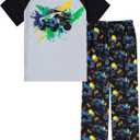 Funnycokid Boys Pajamas Size 6 5t Fall Pjs Sleepwear 2 Piece, Pickup Trucks Gray, 5-6 Years