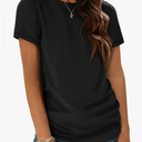 ATHMILE Womens T Shirt Summer Tops Short Sleeve Fashion School Teachers Clothes 2025 Spring Beach Vacation Trendy Black, XXL