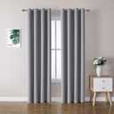 ChrisDowa Blackout Curtains 80 Inches Long 2 Panels Set for Living Room, Grommet Thermal Insulated Room Darkening Curtains for Bedroom (Light Grey, 52 x 80 Inch)