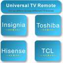 Replacement for Insignia TV Remote, Compatible with Toshiba, Hisense, TCL Smart TV 2025, Universal TV Remote for TCL Google, Android TVs, for All Insignia LED-LCD HDTV TVs (Need Setup)