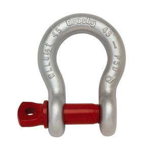 Crosby Screw Pin Anchor Shackle Carbon Steel, Galvanized, 3-1/4 Ton WLL, 5/8" Size, G-209