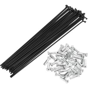 Motoforti Universal Bicycle Spokes Bike Wheel Spokes 14G Carbon Steel Black 1 Set (205mm)
