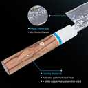 Meteorite Nakiri Japanese Vegetable Knife, For Precision Veggie Prep, Hand-Hammered Starry Damascus, Convex Grind Edge, Olive Wood Handle Gourmet Gift IceRaven 7 Inch