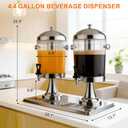 4.4 Gallon Iced Beverage Drink Dispenser, Stainless Steel Water Jar with Stand, Iced Beverage Drink Dispenser for Parties, Commercial Hot Cold Juice, Hot & Cold Drinks