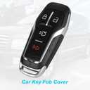 Key Fob Cover Replacement 4 Buttons Key Fob Shell Case M3N-A2C31243300 164-R7989 for Ford Explorer 2016-2017, for Ford Edge / Fusion Titanium / Mustang 2015-2023