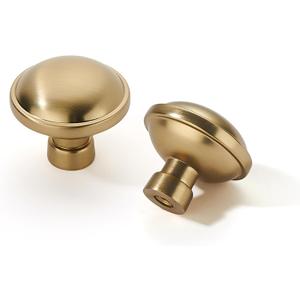 khtumeware 10 Pack Drawer Pulls 1-1/4 Inch Kitchen Cabinet Knobs Solid Round Dresser Drawer Knobs Champagne Bronze Dresser Knobs Drawer Knobs Simple Cabinet Hardware for Cupboard Drawer Pulls, knob, Champagne Bronze, 10