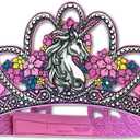 Liontouch - Unicorn Princess Crown for Girls - 3-6 Years | Pink Pretend Play Foam Toy in Medieval Style for Toddlers with Flower Decoration | Dress Up & Royal Costumes for Kids  Size Adjustable