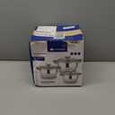 Daniks Modern 6-Piece Stainless Steel Cookware Set with Glass Lids, Tri-Ply Bases for Even Heating, Induction Compatible, Dishwasher Safe, Heatproof Handles