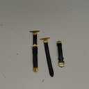 WFEAGL Leather Band Compatible with Apple Watch Bands Women 38mm 40mm 41mm 42mm(Series 11/10),Dressy Slim Grain Genuine Leather band for iWatch SE Series 11/10/9/8/7/6/5/4/3/2/1-Black/Gold