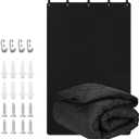 Soundproof Curtain 48"  78"  Lightweight Automotive-Grade Acoustic Sound Dampening Blanket with Grommets, Hanging Loops & Wall Hooks, Noise Blocking for Windows, Rooms, Offices & Home Studios, Black
