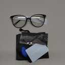 Gaoye Blue Light Blocking Glasses - Trending Round TR90 Frames, Metal Arms, UV400 Protection - Matching Soft Case (*1-light Black Frame/Transparent Lens)