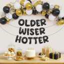 KatchOn, Older Wiser Hotter Birthday Decorations Pack Of 51 | Black Happy Birthday Decoration Banner, Balloon Arch kit | Birthday Decorations for Men, Women | 60th 70th 50th Birthday Banner Backdrop