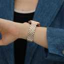 Slim & Feminine Band for Apple Watch 11 10 Se 9 8 7 6 5 4 3, Dressy Metal Band for Women for Apple Watch 42mm 41mm 40mm 44mm 45mm 46mm, Stainless Steel Watch Band for Apple Watch for Small Wrist