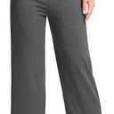 G Gradual Women's Capri Pants with Pockets High Waist Yoga Pants Wide Leg Workout Crop Summer Pants for Casual, Travel, Exercise(Charcoal, Inseam 21, M)