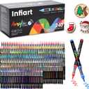 240 Colors Acrylic Paint Markers Brush Tip, Automatic Ink Control Acrylic Paint Pens Waterproof Acrylic Markers Set for Christmas Decorations, Stone, Wood, Glass, DIY & Art Supplies