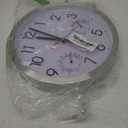 10 Inch Wall Clock with Temperature & Humidity, Aluminum Frame Wall Clocks, Sweep Silent Movement Accurate Clocks, Decorative for Kitchen Living Room Bedroom (Silver)