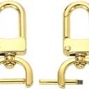 PATIKIL 0.6 Inch Swivel Clasp Hooks, 2 Pcs D Ring Detachable Snap Hook with Screw Bar, Swivel Lobster Claw Clasps for Bag Strap Purse Lanyard DIY Craft Hardware, Gold