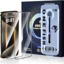 OneFish Screen Protector for iPhone 16 Pro, HD Clear, Full Edge Coverage 6.3" 16 Pro,Scratch Resistant, Bubble Free, Easy Installation, Auto Dust-Elimination, 2 Pack