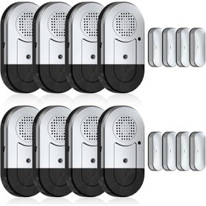 Sanjie Door Alarms When Opened,Door Window Alarm Sensors for Kids Safety/Home Security/Pool/Garage/Dementia/Toddler/Travel Security,Easy to Install,Volume Control/Loud Alert,Long Battery Life,8 Pack (silver)