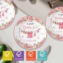 2 x 40pcs Greenery Gender Reveal Baby Shower Supplies Party Boho Greency Party Decorations Tableware Set Dessert Plates Napkins for 20 Guests (Pink)