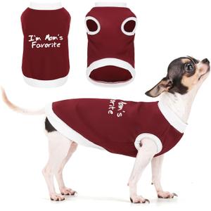 Cozy Sleeveless Canine Wear Dog Clothes, Soft, Lightweight, and Breathable Cotton Dog Shirt with I'm Mom's Favorite Print.Vest Tank Top Ideal for Small, Medium, and Large Breeds Wine Red 4XL
