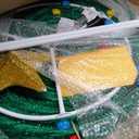 Tangkula 6.5 FT Pop-Up Lighted Christmas Tree, Artificial Xmas with 200 Warm White LED Lights, Collapsible Decoration, Fabric Celebration for Indoors & Outdoors