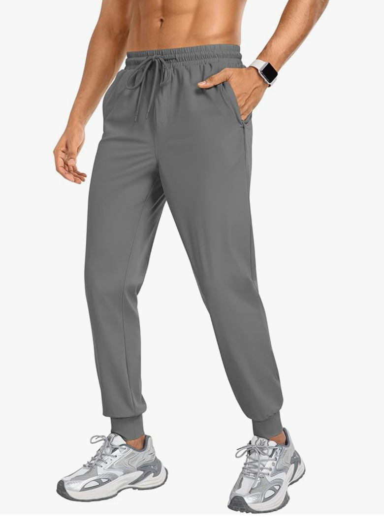 Men's Sweatpants Athletic Pants Joggers with Zipper Pockets Lightweight Quick Dry Workout Track Pants for Gym Running,S