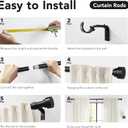 IFELS 2 Pack Heavy Duty Curtain Rods for Windows 66 to 120 Inch, 1 Inch Black Adjustable Curtain Rod Set with Easy Installation and Modern Design (A1,Black,30-120",2Pack)