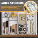 SpaceAid Bamboo Drawer Dividers with Inserts and Labels, Kitchen Adjustable Drawer Organizers, Expandable Organization for Home, Office, Dressers, 4 Dividers with 9 Inserts (17"-22" Gray)