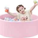 Ball Pit for Toddlers, 35.4"x 11.8" Foam Ball Pits, Indoor Soft Round Baby Playpen for Children, Ideal Gift for Toddlers, Pink, (Balls not Included)