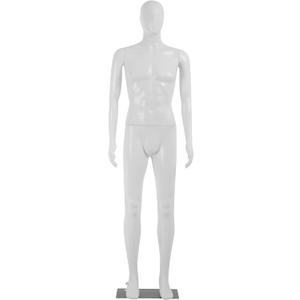 73 inches Full Body Retail Mannequin Polypropylene (PP) Sewing Mannequin Male Torso Detachable Stand Head Arm Rotation Metal Base for Display Clothing