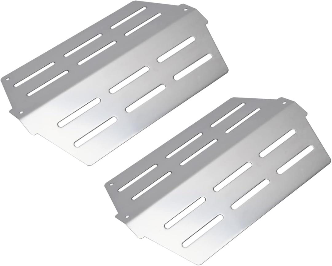 Leship Heat Deflector Replace for Weber 65505 7622 Genesis 300 Series E310 E320 E330 S310 S320 S330 Grill Part with Front Control Knobs (2011 & Newer) Stainless Steel Heat Plates