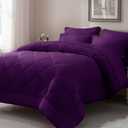ELNIDO QUEEN Purple Comforter Set Queen - 7 Pieces Bed in a Bag Queen Size, Bed Set for All Seasons, Ultra Soft Bedding Sets with Comforter, Flat Sheet, Fitted Sheet, Pillowcases and Pillow Shams