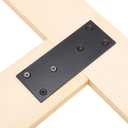 4 Pcs Flat Straight Mending Metal Plate 1-15/16" x 5", Heavy Duty Black Straight Bracket, Repair Joining Fixing Brace for Wooden Furniture6 Holes with 2 Sizes Screws