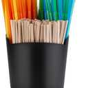 Choxila Straw Holder Dispenser Stainless Steel, Coffee Stirrers Holder Large Kitchen Utensil Organizer for Commercial and Home Use 6.7" x 5.7"