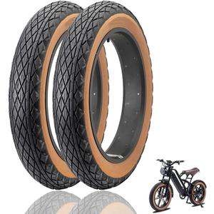 Pack of 2 20 Inch Fat Bike Tyre Fat Bicycle Tyres 20 x 4.0 (100-599) Inch Bicycle Coat Mid-Friction Compatible Replacement Bicycle Tyres for Mountain Snow and Beach Bike 20 PSI
