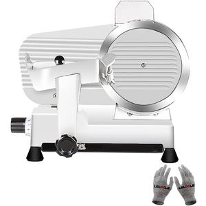 Meat Slicer 340WHome Use and for Commercial 10-inch Electric Food Slicer with Chromium-plated Steel Blade and Built-in Sharpening Stone Easy to Clean Adjustable Thickness Cuts Meat Bread and Cheese