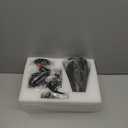 Black Plug in Wall Sconces Set of 2, Modern Bedroom Wall Light with on/off Cord, Wooden Plug Sconce with Hammered Metal Shade, Corded Wall Sconce Light for Decor Bedroom, Living Room, Hallway