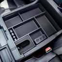 JDMCAR Compatible with Toyota Tundra Accessories 2014-2021 Center Console Organizer, Insert ABS Black Materials Tray, Armrest Secondary Storage Box - Full Tray